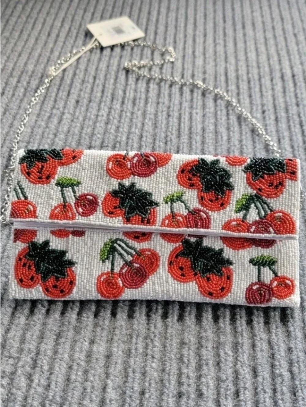 Beaded Strawberry Bag, Clutch Over The Shoulder Sol and Mer
